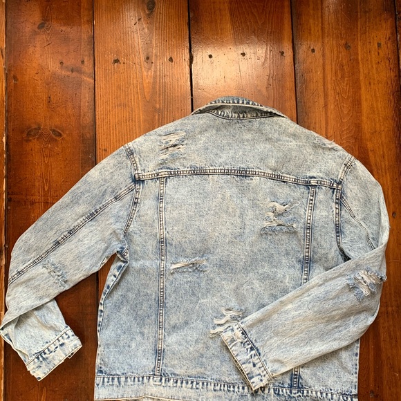 Fashion Nova Mens Denim Jacket Size XXL Acid Wash - Picture 6 of 8